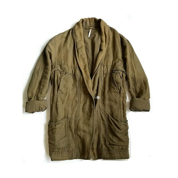 Free People Jackets & Blazers - Free People Olive Green Oversized Utility Jacket